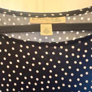NWT Woman Plus EMALINE TOP Size 1X Dots Long Sleeves